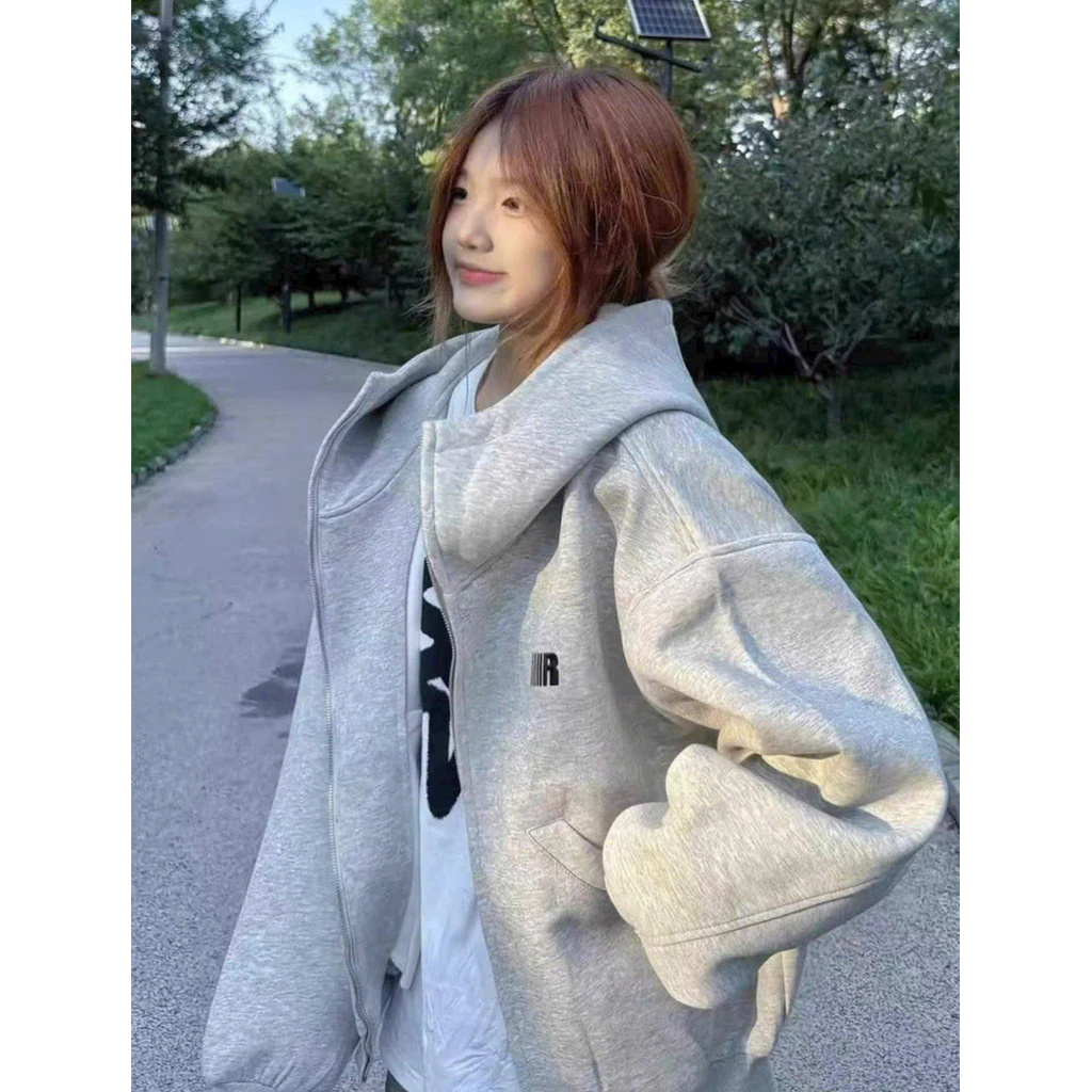 Áo Khoác NỈ UNISEX Form Rộng NÓN TO Chống Nắng LOGO Thêu Cực ĐẸP  NY NA STORE