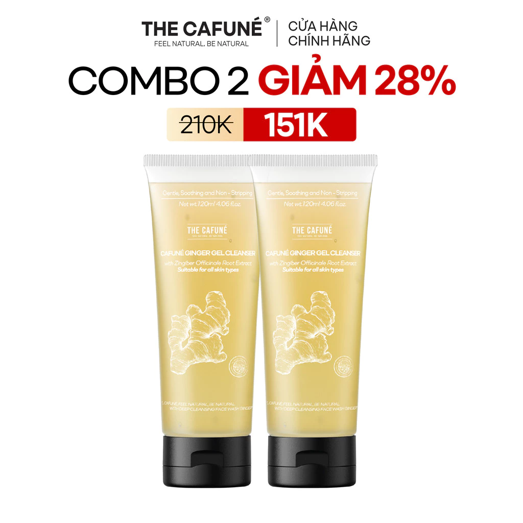 [MUA 2 GIẢM 36%] Combo 2 Sữa Rửa Mặt Gừng 120ml The Cafuné – Làm Sạch Dịu Nhẹ, Hỗ Trợ Ngăn Ngừa Mụn