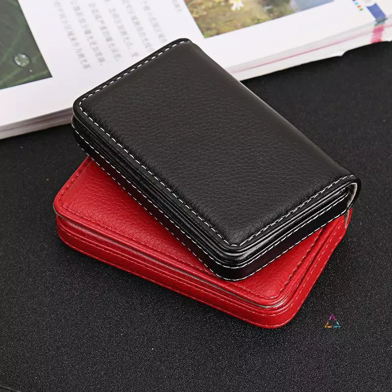 Hộp đựng thẻ tín dụng bằng da PU có kích thước U & X Ví đựng danh thiếp có khóa từ tính dành cho nam và nữ MỚI