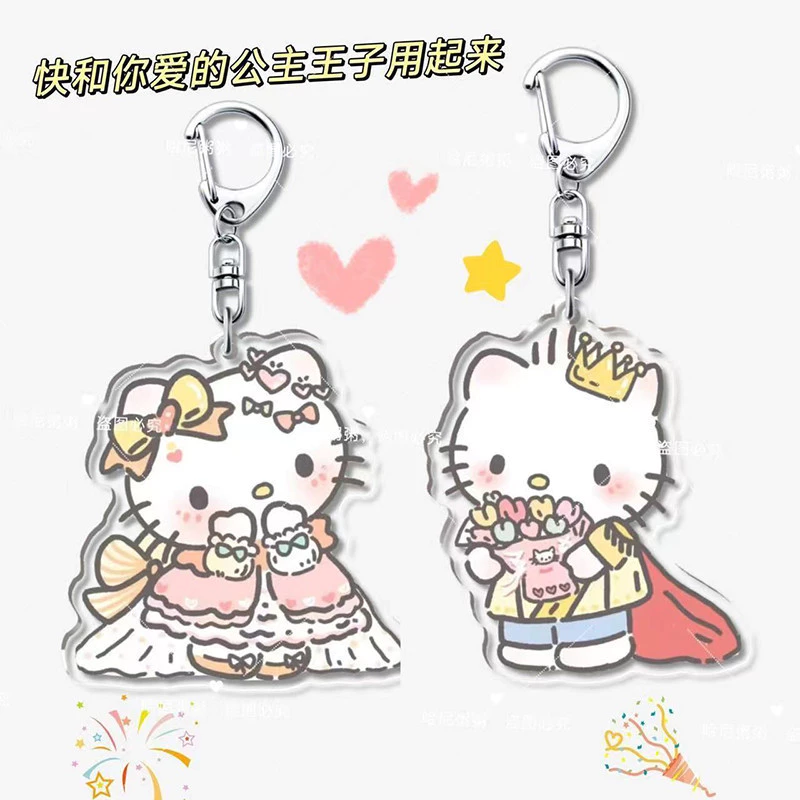 Pochacco Helo Kity Cặp Đôi Móc Khóa Acrylic Treo Mặt Dây Chuyền Mèo Kitty Dễ Thương Cặp Đôi Móc Khóa