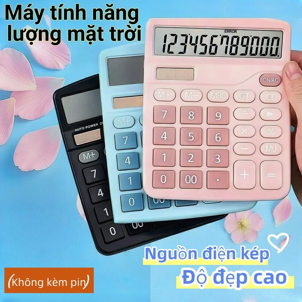 Máy Tính Cầm Tay Mini Bỏ Túi Sử Dụng Năng Lượng Mặt Trời Hoặc Pin