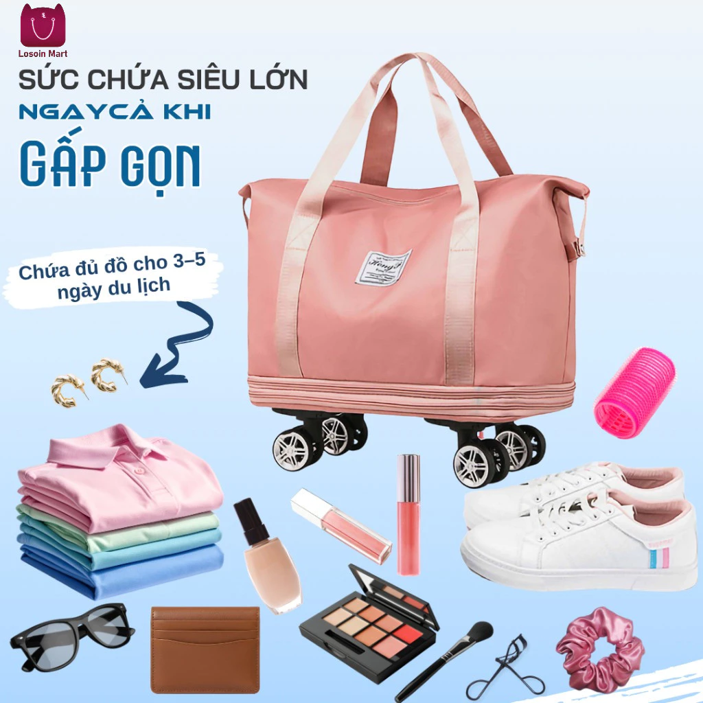Túi du lịch, túi xách tay, dung tích lớn, bánh xe đa hướng, chống thấm nước và có thể mở rộng.
