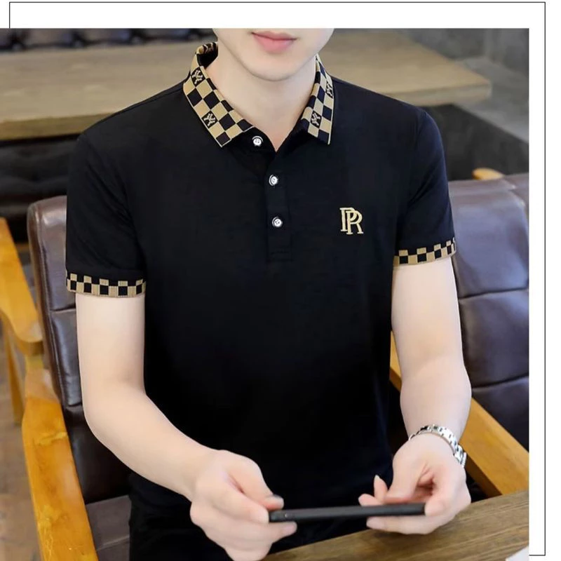 Áo thun nam ngắn tay hợp thời trang mùa hè Áo thun thông thường dành cho doanh nhân Áo sơ mi Polo phù hợp hàng đầu