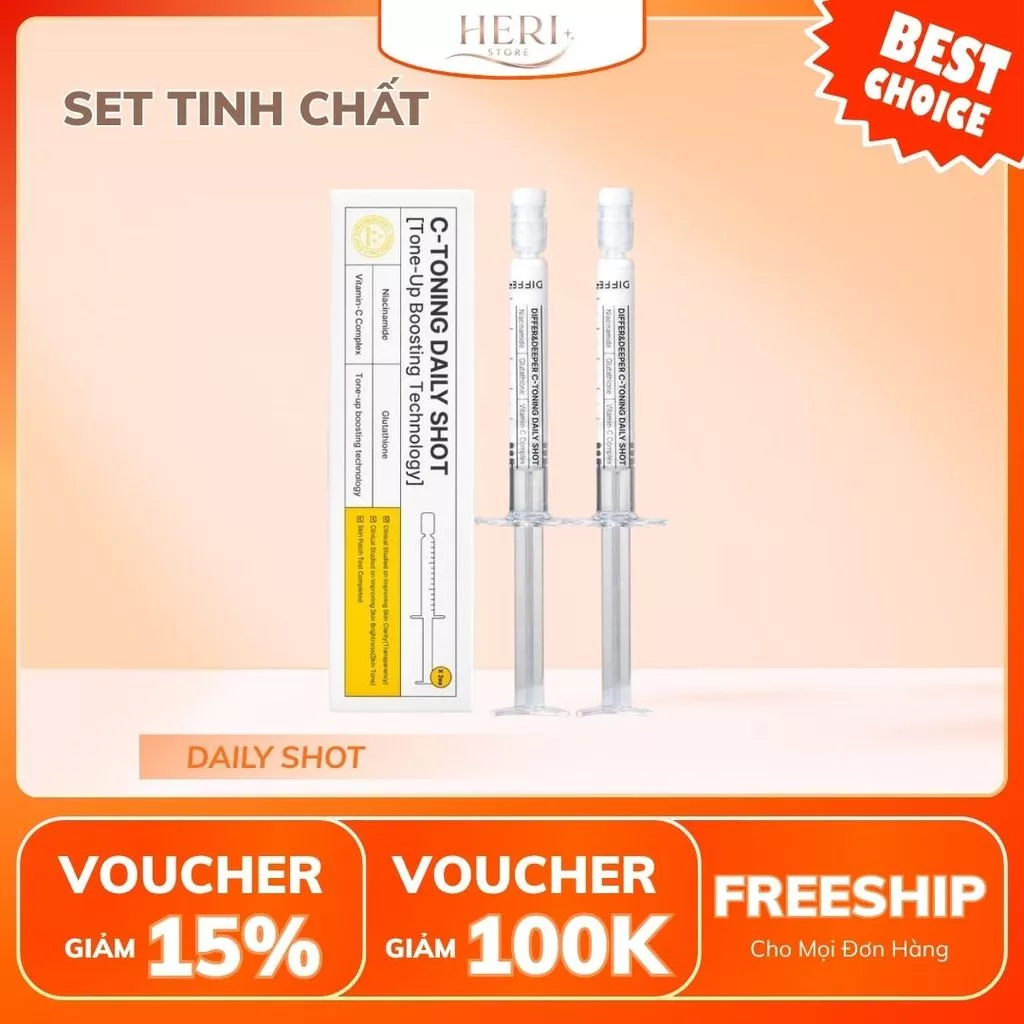 [Giá hủy diệt] Tinh Chất Differ&Deeper C-Toning Daily Shot Tone-Up Boosting Technology Làm Sáng Da 2.5ml (Hộp 2 Ống)