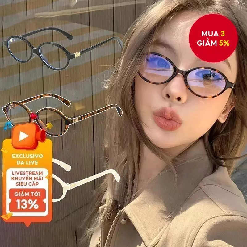 Value Choice Phiên bản Hàn Quốc Thời trang Phong cách mới Độc đáo Hình bầu dục Retro Sma ll Khung kính