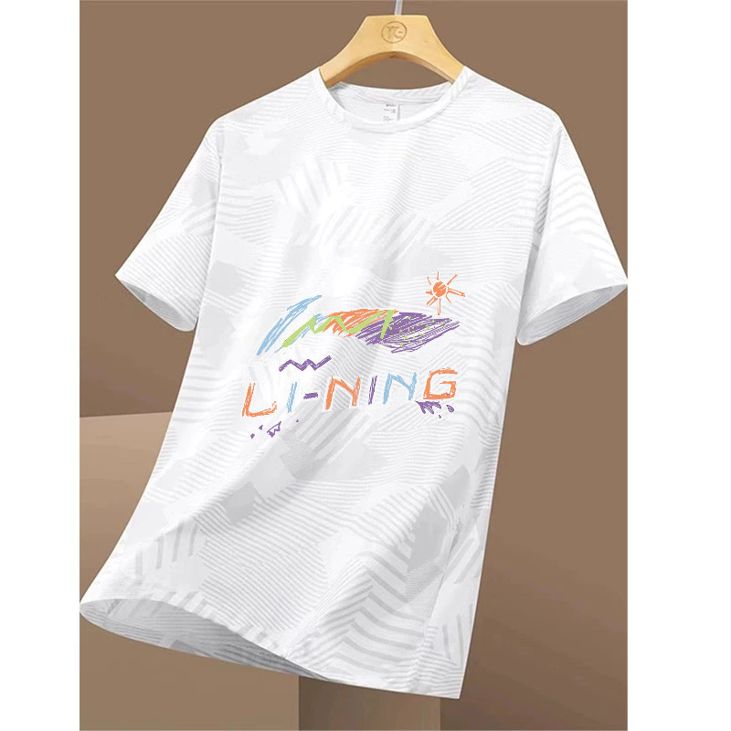 Li Ning thể thao ngắn tay 2026 mùa hè mới khô nhanh thoáng khí bóng chuyền quần vợt nam nữ đa năng nửa tay cổ tròn