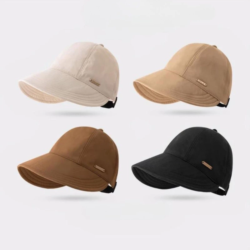 Mũ chống nắng vành rộng trơn hở nửa đầu  vải kaki cao cấp có móc đeo khẩu trang, đa dạng màu sắc