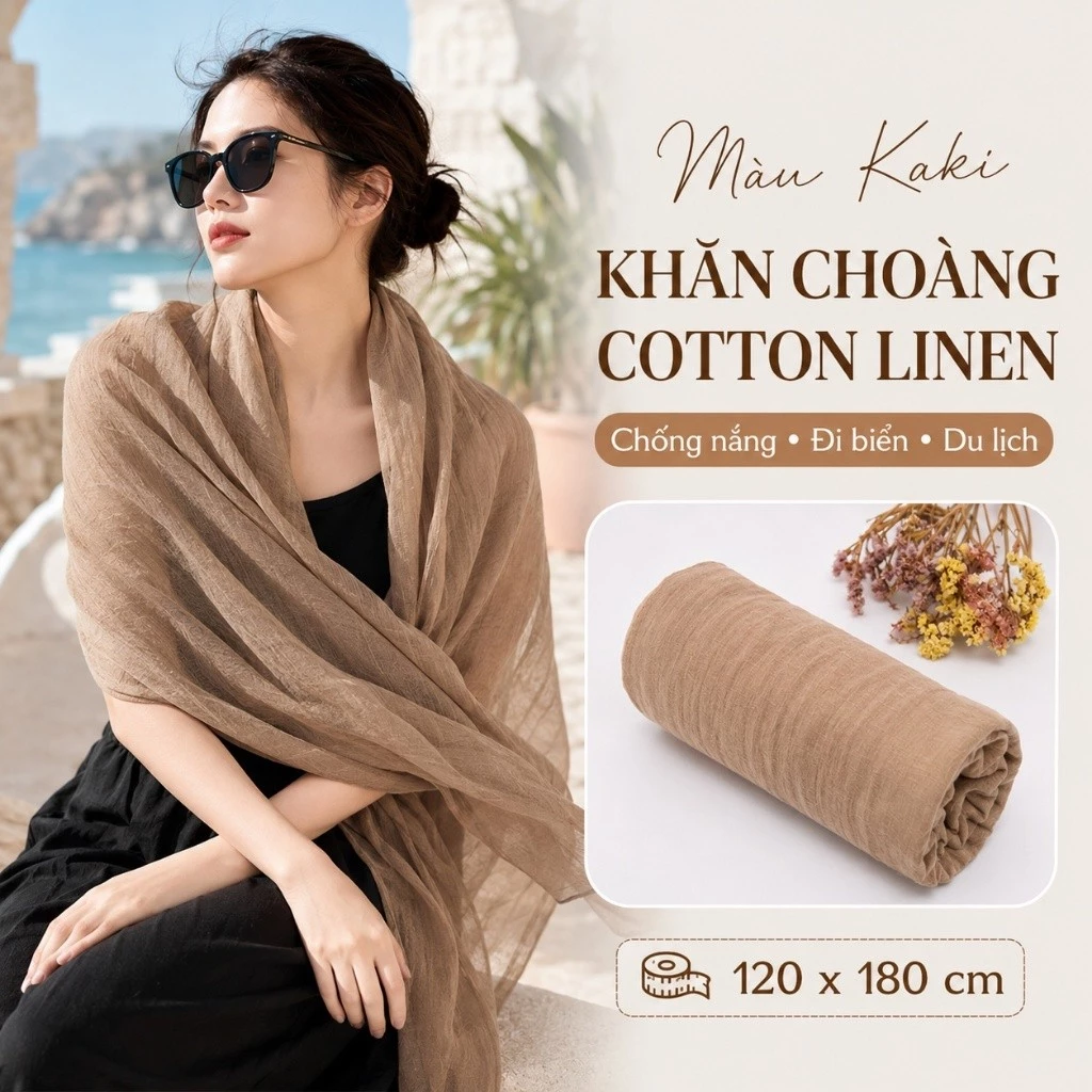 Khăn che nắng ngoài trời 120x180cm – Vải mềm thoáng khí, chống nắng tốt, tiện lợi khi đi chơi, du lịch