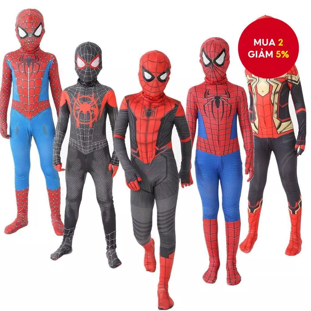 Bộ đồ liền thân người nhện Halloween trang phục người nhện cho bé 9 tuổi Bộ đồ phù hợp cho trẻ em và người lớn