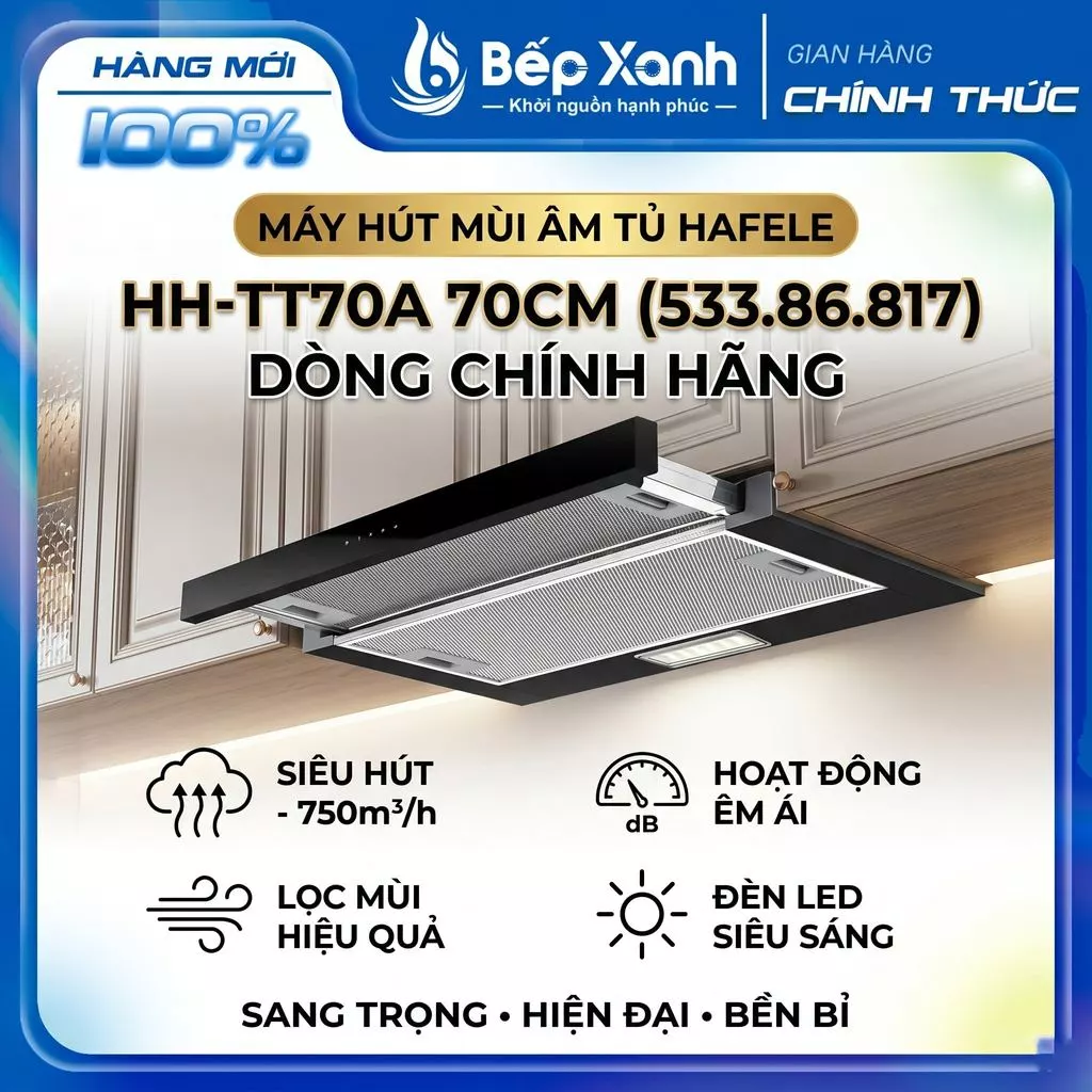[MUA LÀ MÊ] Máy Hút Mùi Hafele HH-TT70A 533.86.817 (70cm) - Chính Hãng Đức, Bảo hành 3 Năm