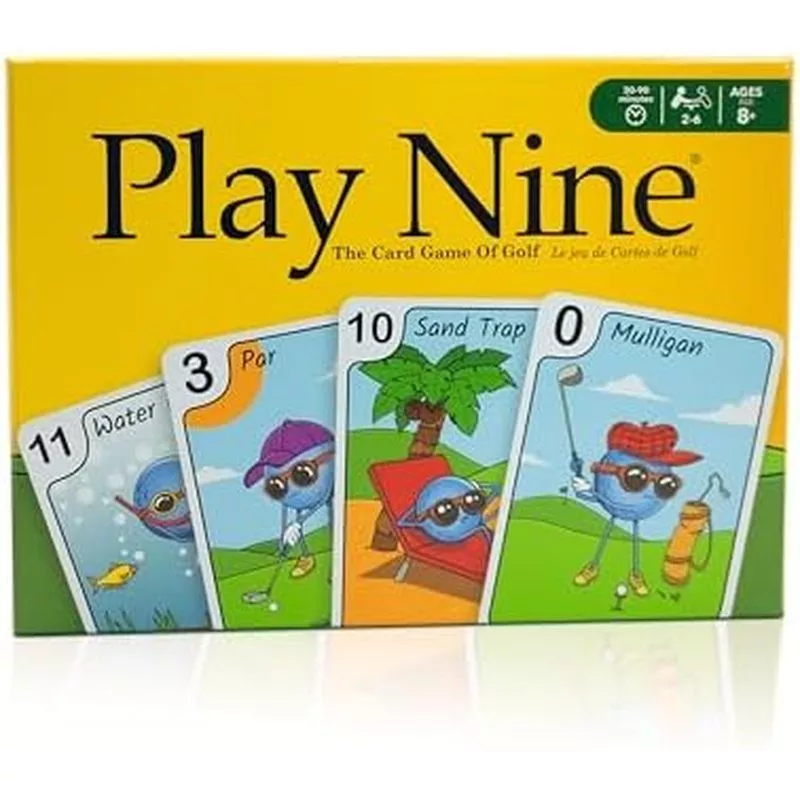 Nine The Card Game of Golf, từ 8 tuổi trở lên, Quà tặng ban đêm ngày của cặp đôi, Trò chơi yêu thích, Trò chơi 15 phút, Trò chơi bài thân thiện với gia đình dành cho trẻ em, Thanh thiếu niên &amp; Người lớn, Great Golf Gi