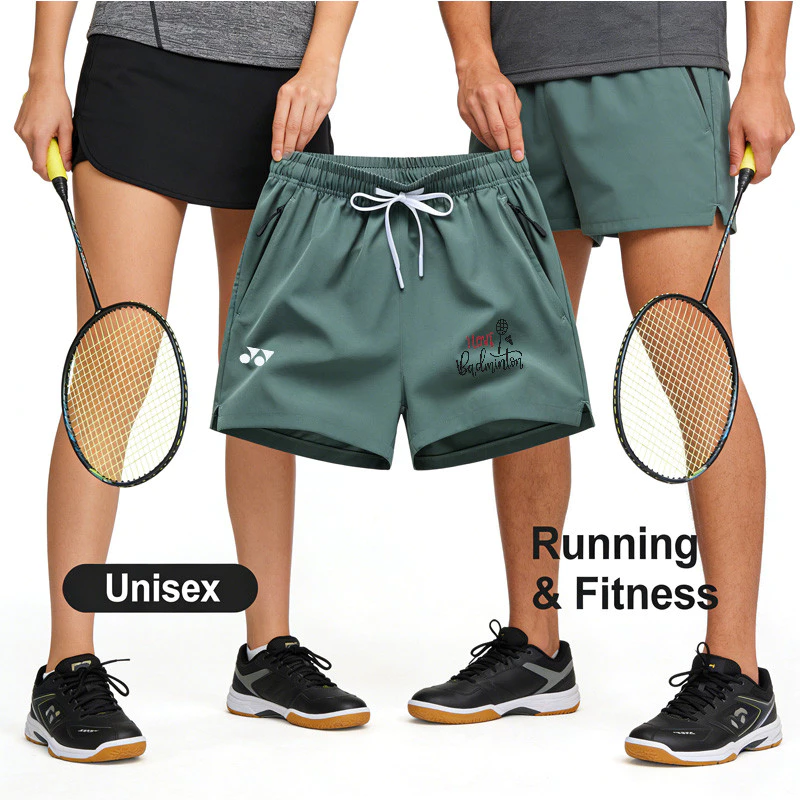 Yonex Mùa Hè Huấn Luyện Ngoài Trời Thể Thao Dây Kéo Quần Short 2026 Quần Vợt Mới, Bóng Bàn, Đi Xe Đạp, Thể Dục, Quần Short Sấy Tốc Độ, Ba Điểm