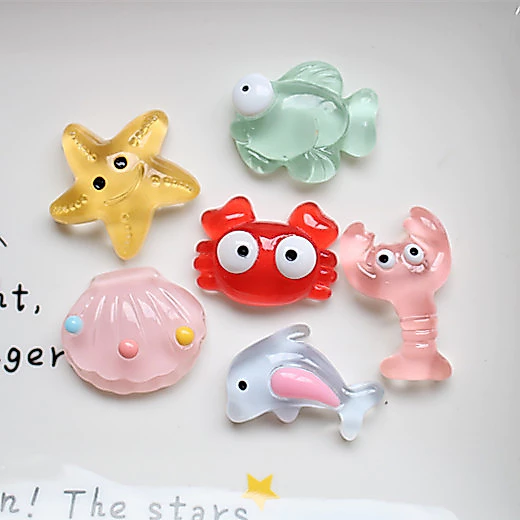 Charm Stickers Động vật biển Dễ thương 3d Patch Trang trí Handmade Hairpin Cốc nước Máy tính xách tay Phụ kiện DIY