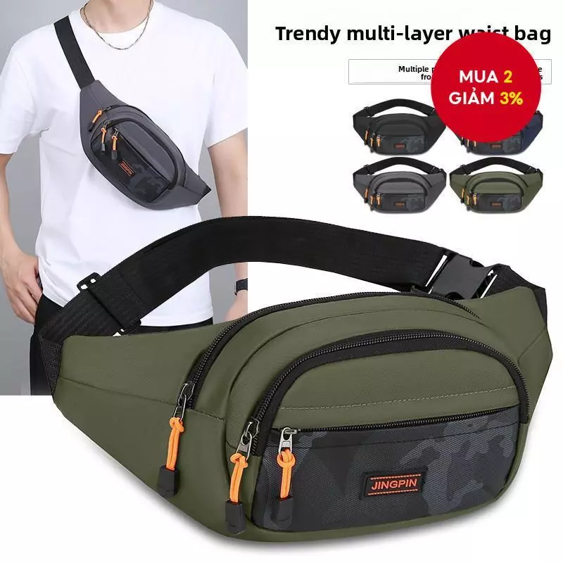 Gói thắt lưng sức chứa lớn chống thấm nước Unisex | Túi đựng tiền thể thao ngoài trời nhiều túi | Túi đựng điện thoại thắt lưng chống mài mòn