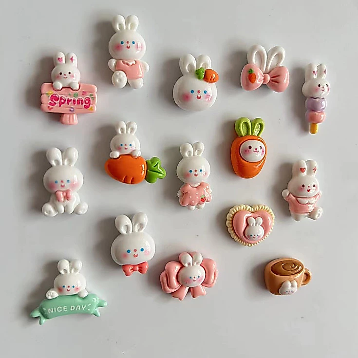 Charm Stickers Bunny Carrot Series Phụ kiện DIY, Mũ bảo hiểm Vỏ điện thoại Cốc nước Máy tính xách tay Trang trí Patch