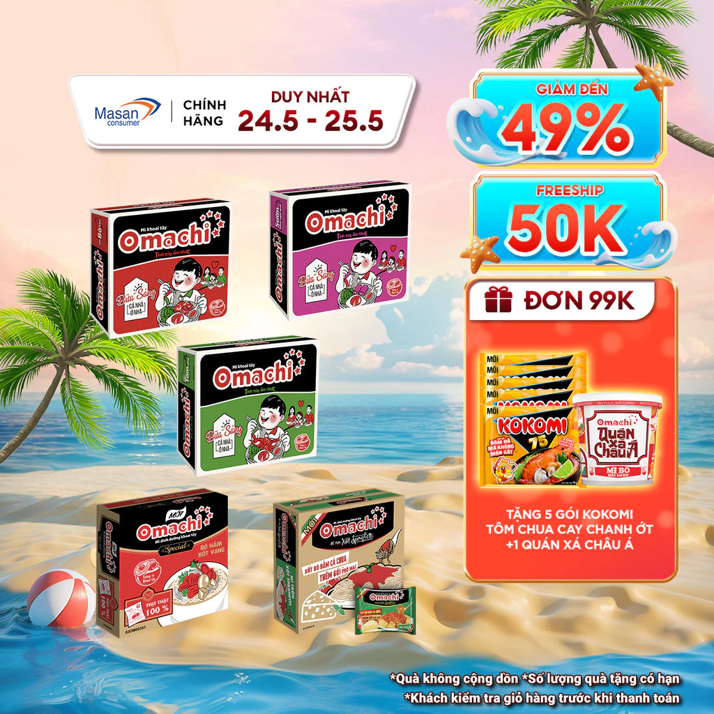 [LS] (Chọn Vị) Thùng Mì Omachi - Thùng 30 Gói x 80g (Bao bì có thể thay đổi theo đợt nhập hàng)