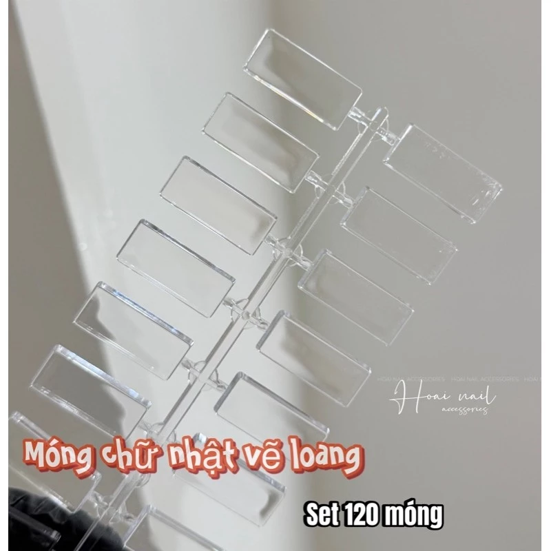 Móng chữ nhật ( dạng thanh 120 móng/set)