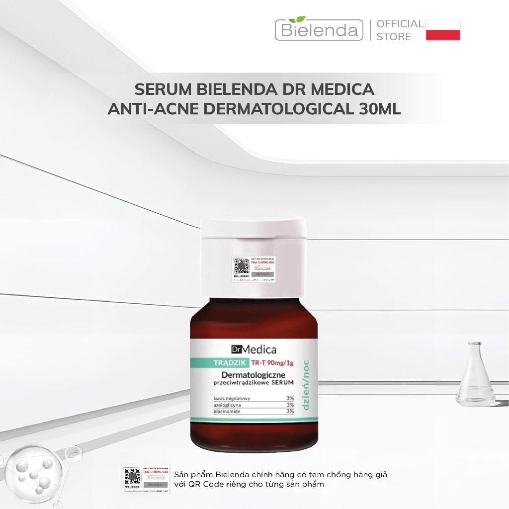 Serum Bielenda Dr Medica Anti-Acne Dermatological giảm mụn, mờ thâm - 30ml