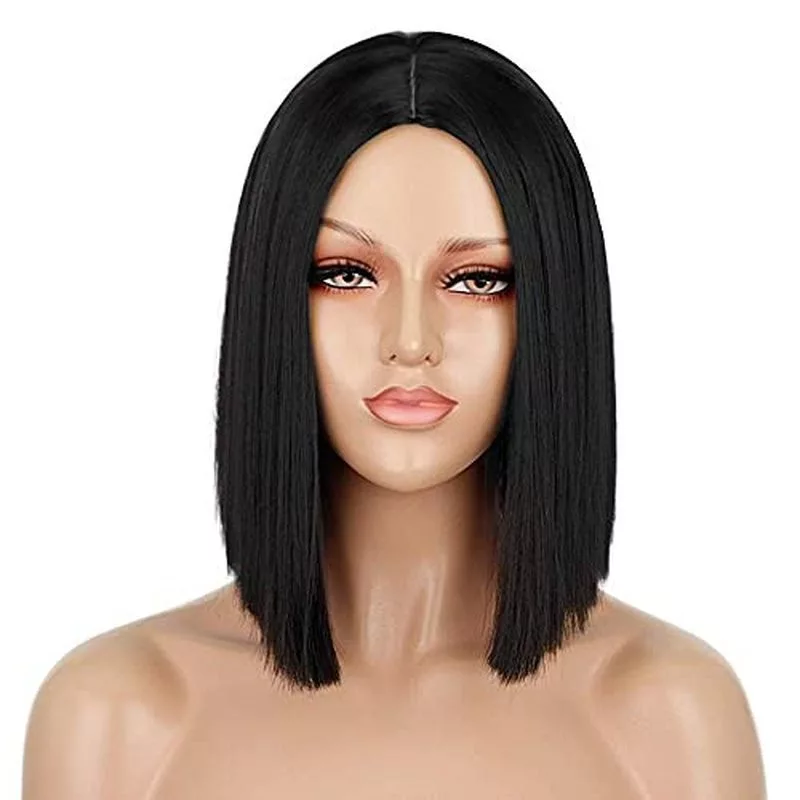 Bạch Kim Tóc Giả Tóc Thẳng Tóc Ngắn Bob Giả Cho Nữ Giữa Phần Vai Chiều Dài Tổng Hợp Cosplay Halloween Đảng Giả