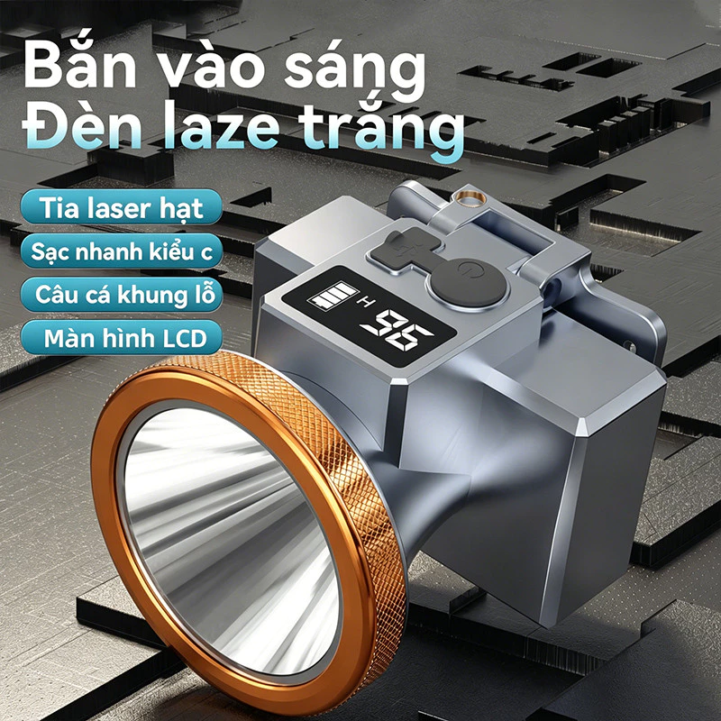Fanpu Đèn LED Đội Đầu Đa Năng Công Suất Lớn, Pin Trâu Siêu Sáng, Chiếu Xa Dành Cho Câu Cá, Đi Rừng