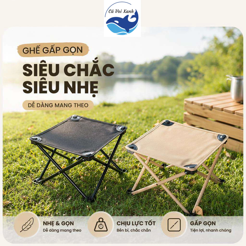【COD】Ghế Camping Gấp Gọn Ghế Dã Ngoại Ngoài Trời Chịu Lực 120KG Ghế Câu Cá Du Lịch Vải Oxford 600D