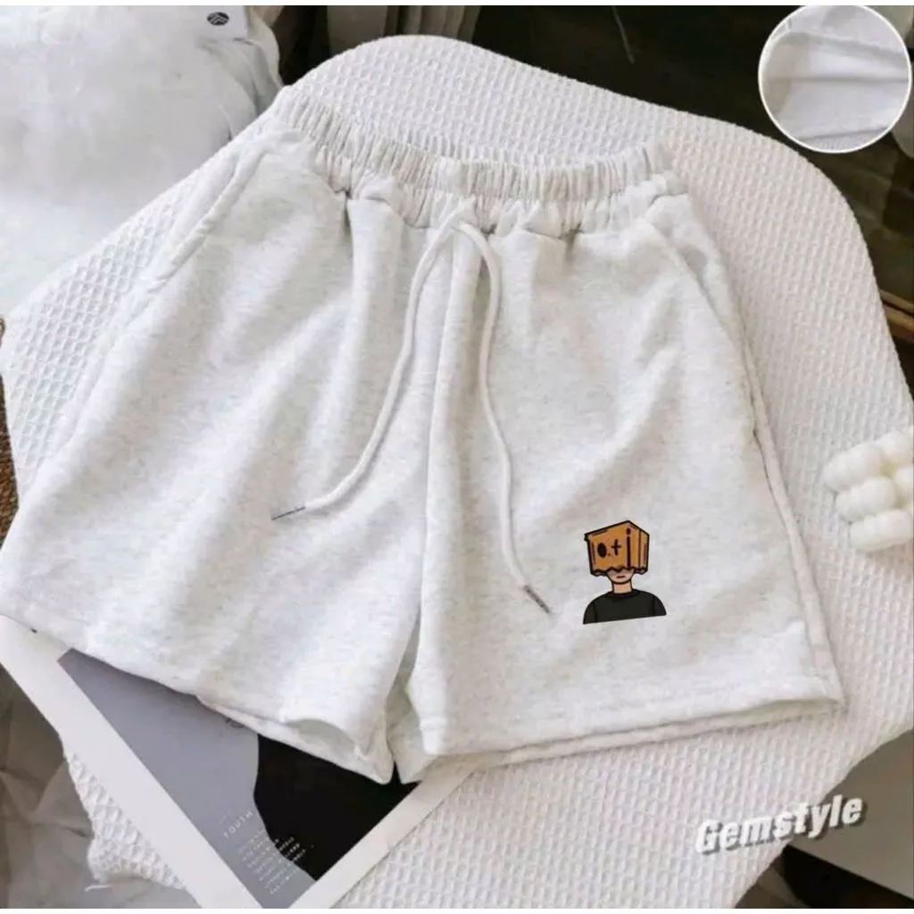 Quần short 2 da ép Hàn L1 chất dày, đứng dáng trẻ trung, họa tiết đầu gỗ- thuba94