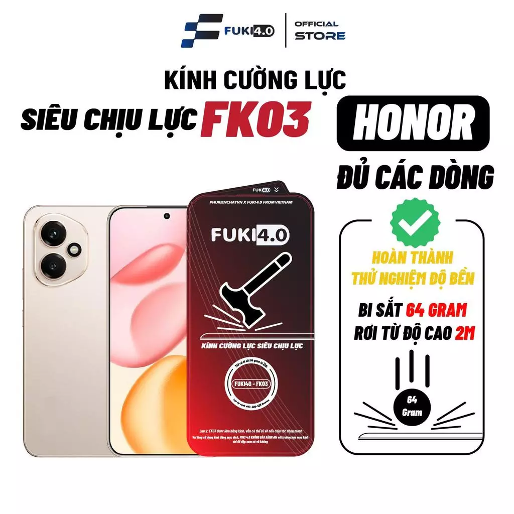 Kính cường lực siêu chịu lực FUKI40 FK03 cho Honor 500 400 pro Magic 8 X5 Plus X5B X5C X6 X6A X6B X6s X6D X7 X7a X9D X70
