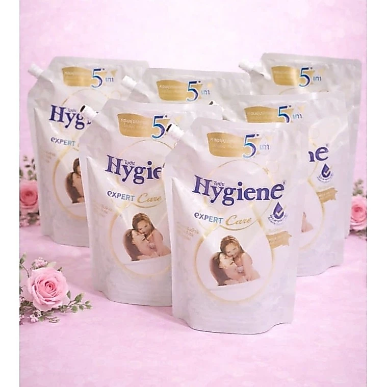 Combo 4 Túi Nước Xả Vải Hygiene Expert Care 1100ml Thái Lan – Lưu Hương Thơm Lâu, Làm Mềm Vải