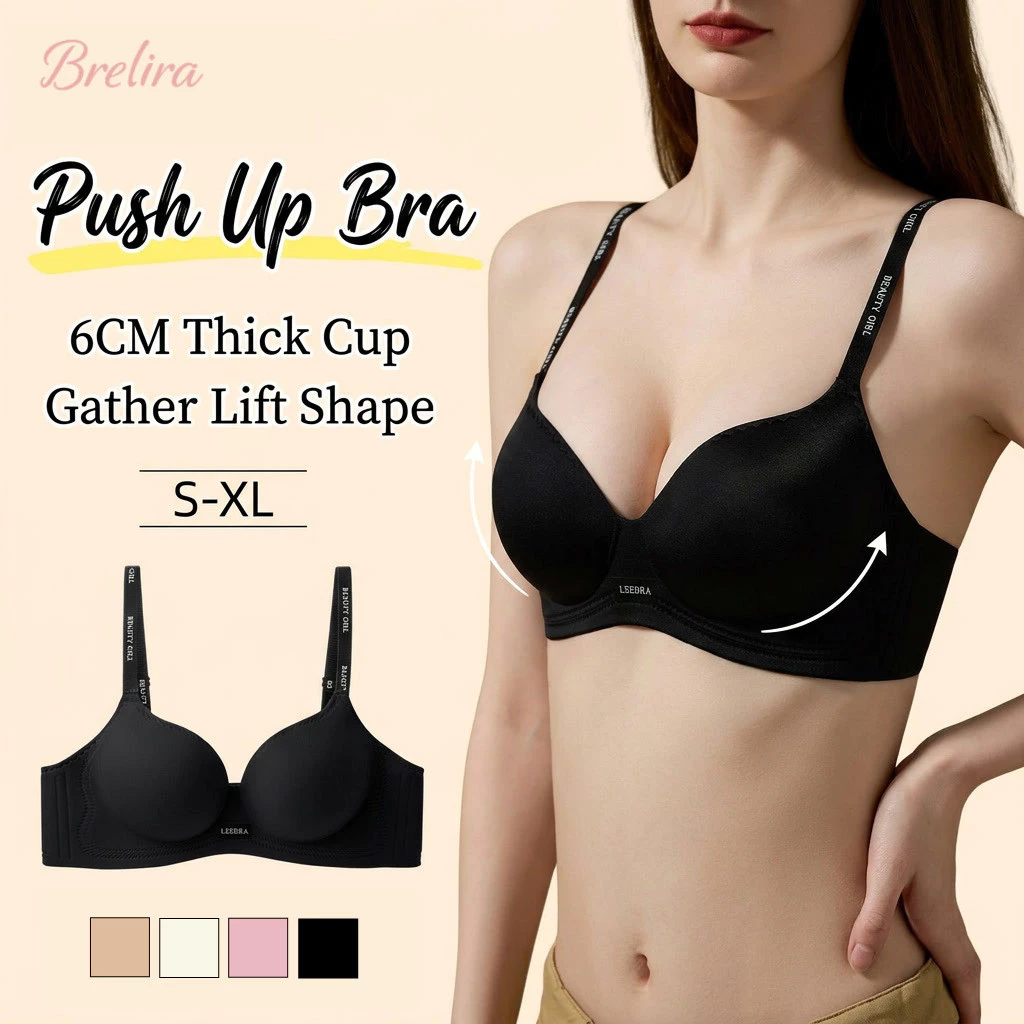 Áo ngực nâng ngực Brelira dày 6cm, không đường may, không gọng, nâng đỡ vòng một nhỏ, không hở, thoải mái và thoáng khí dành cho nữ.