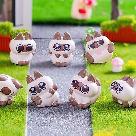 Set 7 Mô Hình Mèo Cute Mini – Decor Bàn Học, Tiểu Cảnh Siêu Dễ Thương