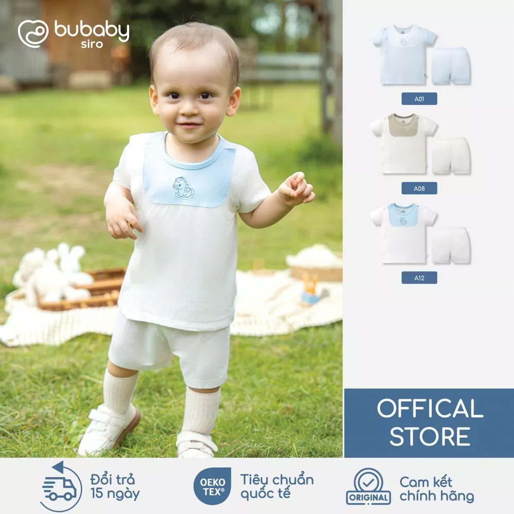 BU Baby Bộ cộc tay cài chéo, bộ sơ sinh cài chéo, newborn | Quần áo trẻ em cao cấp | IVS130700