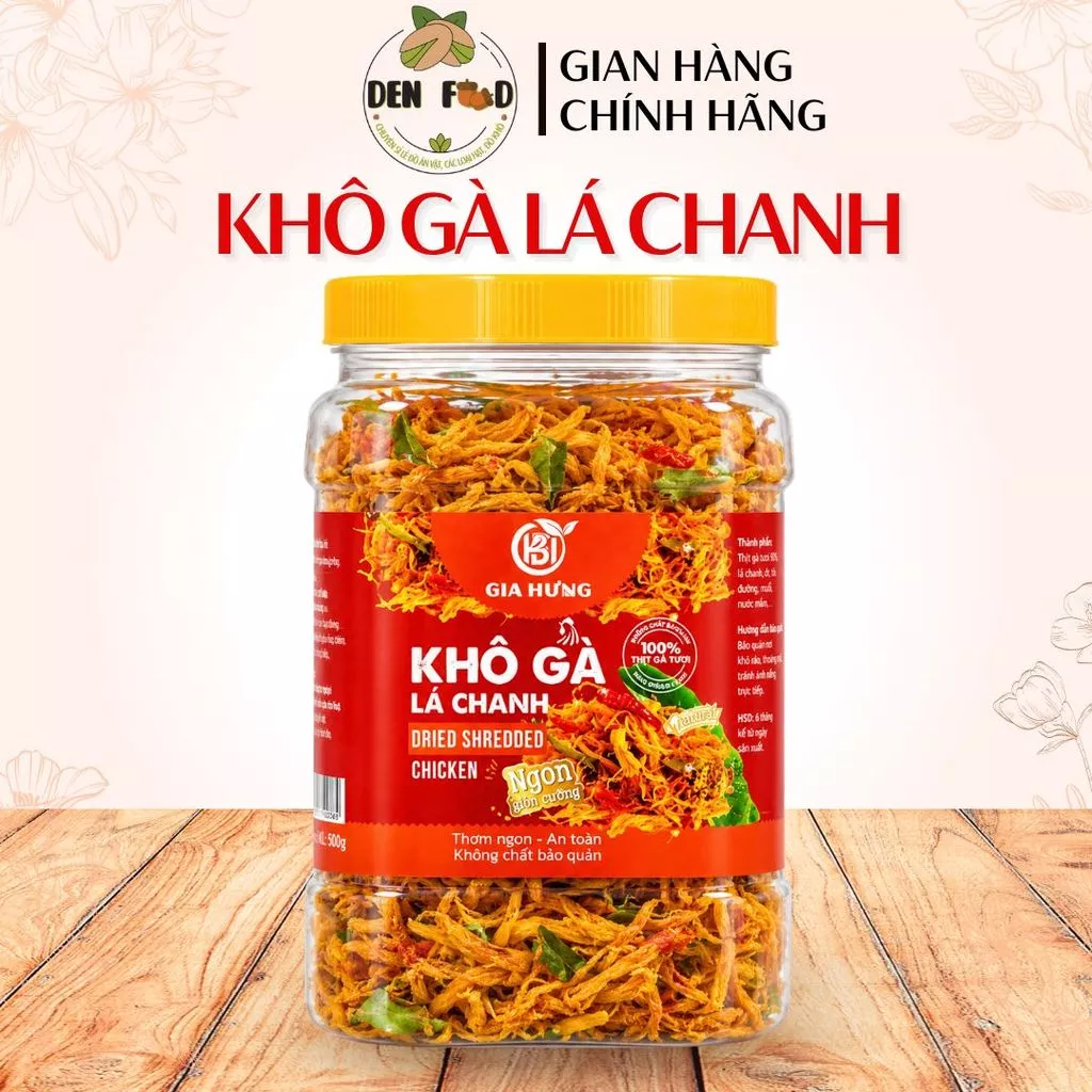 Khô Gà Sợi 500G – Thơm Ngon Đậm Vị, Dai Mềm Hấp Dẫn – Ăn Vặt Denfood