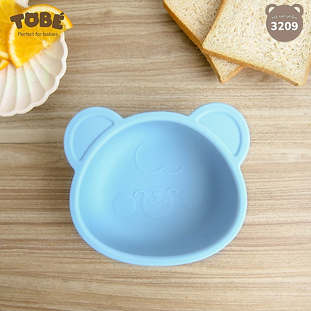 🐻 Bát Ăn Dặm Happy Bear ToBé Chính Hãng - Đế Hít Chân Không Chống Đổ Dung Tích 200ml