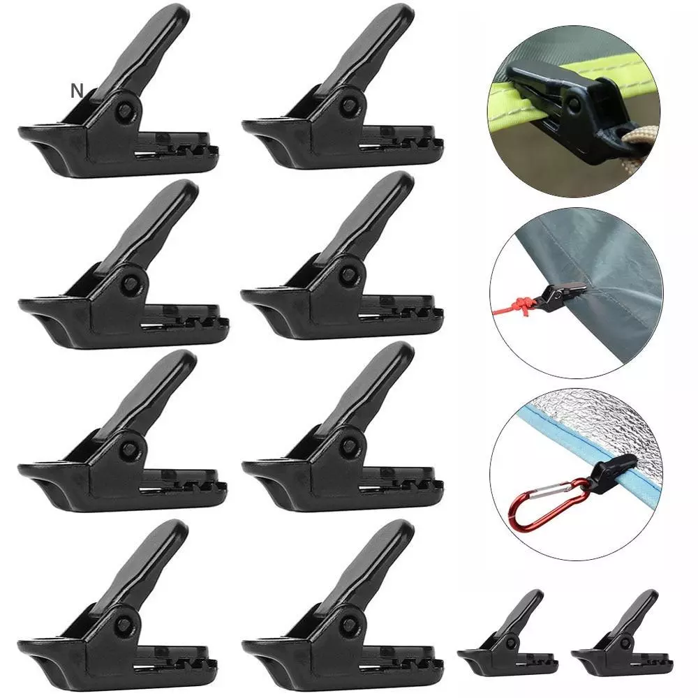 NS 10 Chiếc Mái hiên Kẹp Bạt Kẹp Móc Treo Lều Cắm Trại Sinh Tồn Thắt chặt Dụng Cụ Cho Trại Ngoài Trời Hike Cắm Thiết Bị Cắm Bán Buôn NS