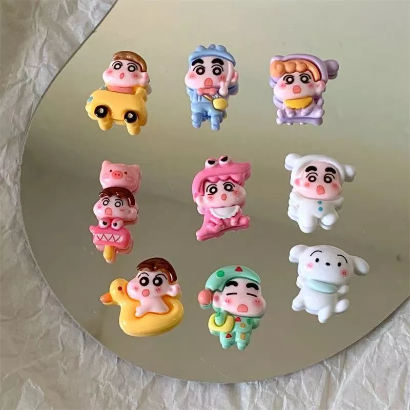 Charm Stickers Cartoon Shin/Animal Patch, Mũ bảo hiểm trường hợp điện thoại Kem Keo Handmade DIY trang trí phụ kiện