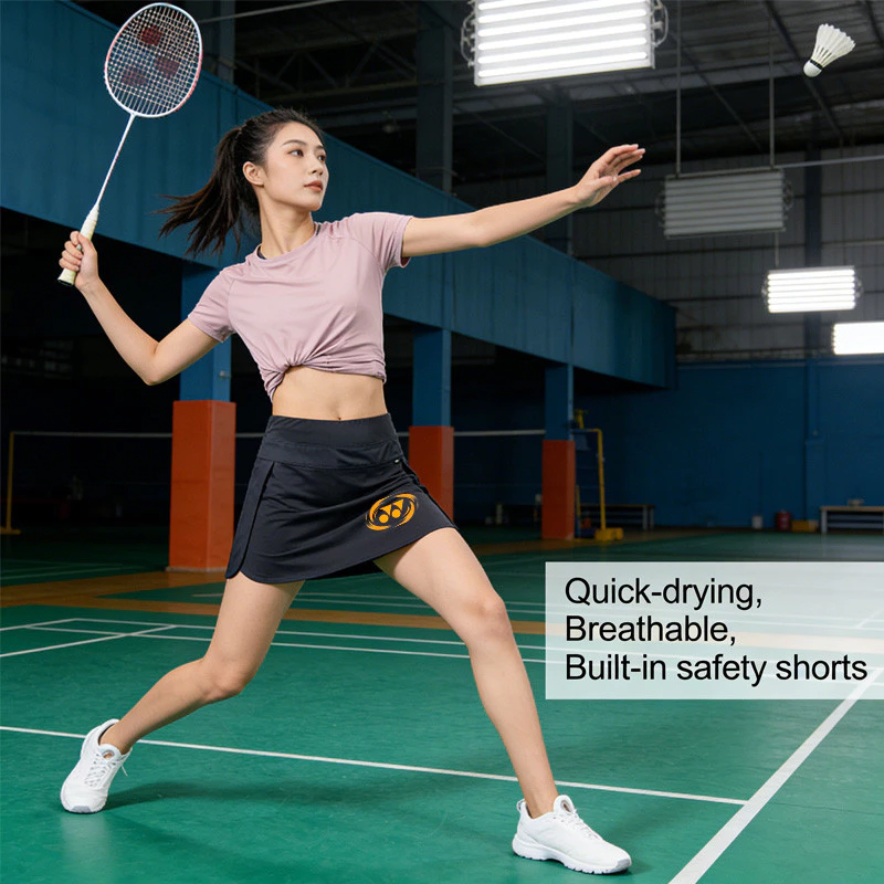 Yonex mùa hè che hông váy thể thao quần vợt giảm béo, váy tập yoga xẻ ngắn khô nhanh, váy ngắn chạy bộ thể thao nhẹ và thoáng khí