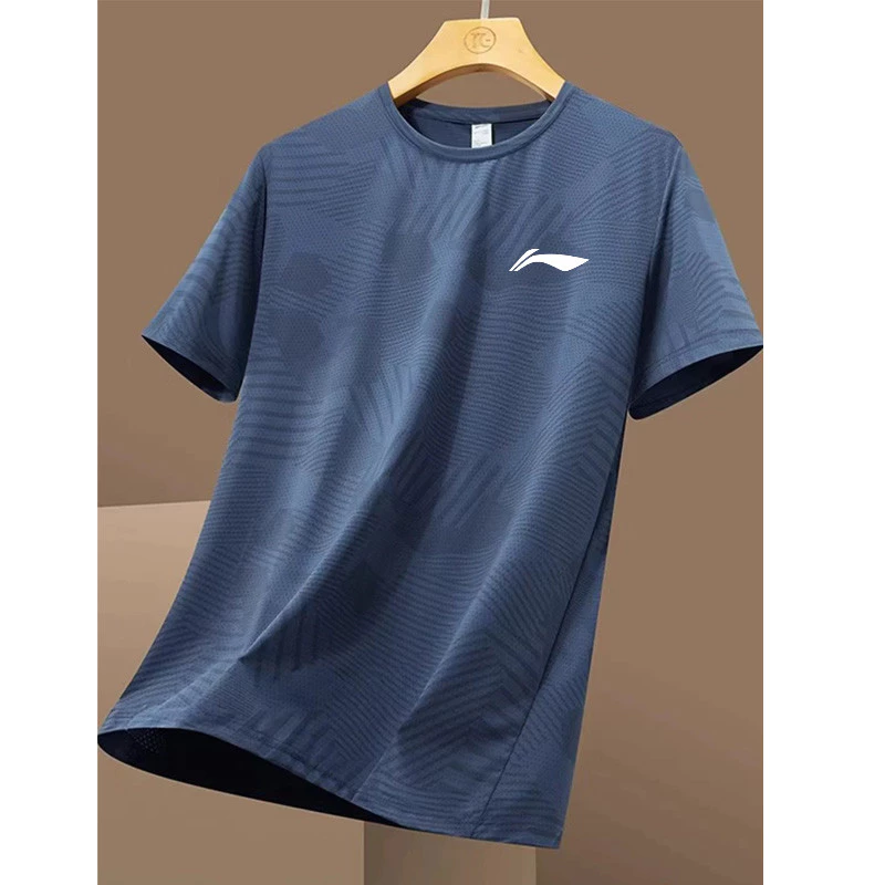 Li Ning thể thao ngắn tay mùa hè băng lụa thoáng khí nam nữ quần vợt bóng bàn ngoài trời giải trí đào tạo thể thao lưới nửa tay áo
