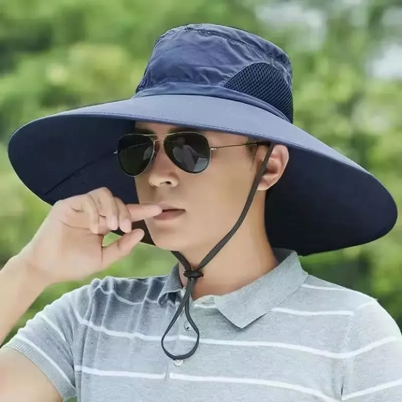 Mũ nón tai bèo vành rộng đi câu cá thoáng khí chống nắng hiệu quả thời trang có thể gấp gọn cho nam nữ Phụ Kiện Đội Đầu.