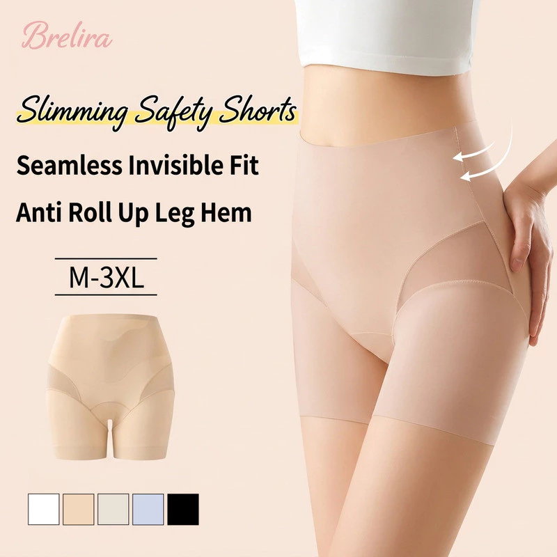 Quần định hình bụng Brelira dành cho nữ, cạp cao, không đường may, quần short an toàn, quần lót giảm béo, nâng mông, định hình cơ thể, đồ lót vô hình.