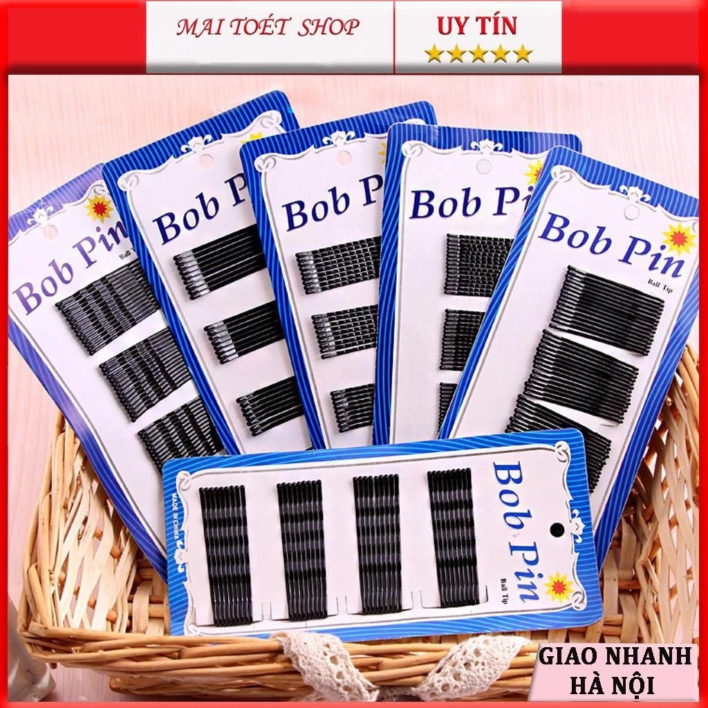 Vỉ 60 kẹp tóc ghim tăm đen tiện dụng
