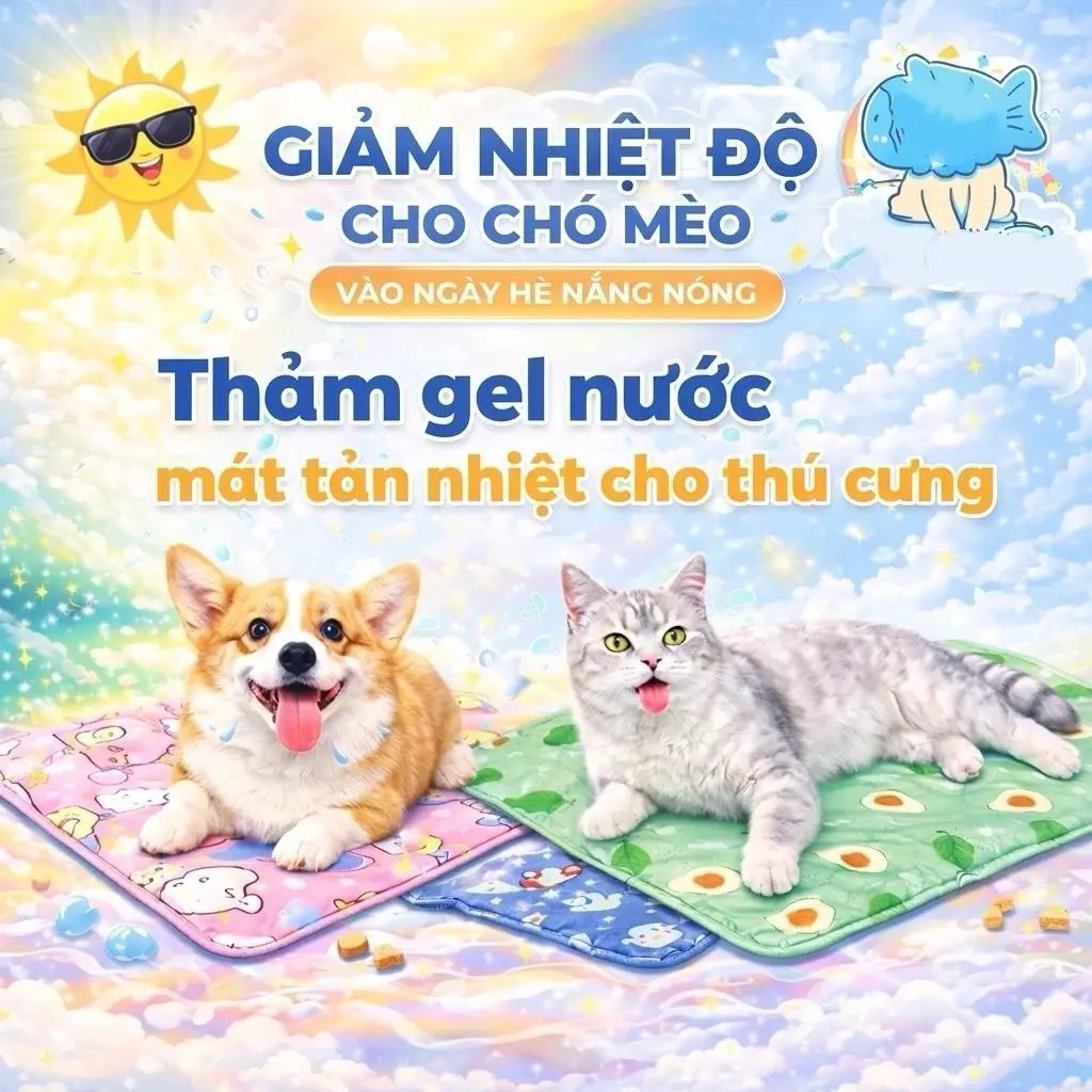 [HÀNG SẴN - GIAO NHANH 2H] Đệm gel nước làm mát chó mèo tránh sốc nhiệt mùa nóng