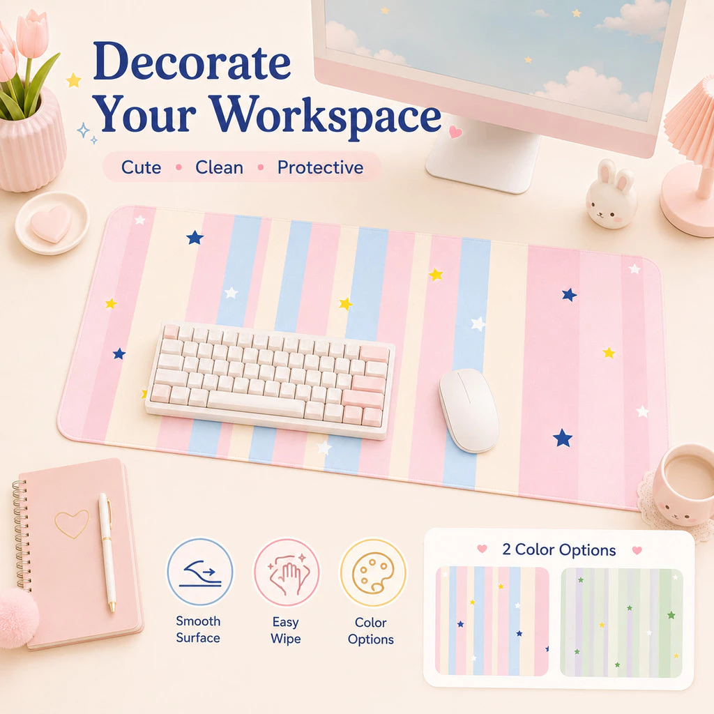 Thảm lót bàn Hàn Quốc dễ thương chống nước dễ lau 35x80cm da PVC lót chuột bàn học văn phòng ký túc xá bảo vệ bàn đẹp