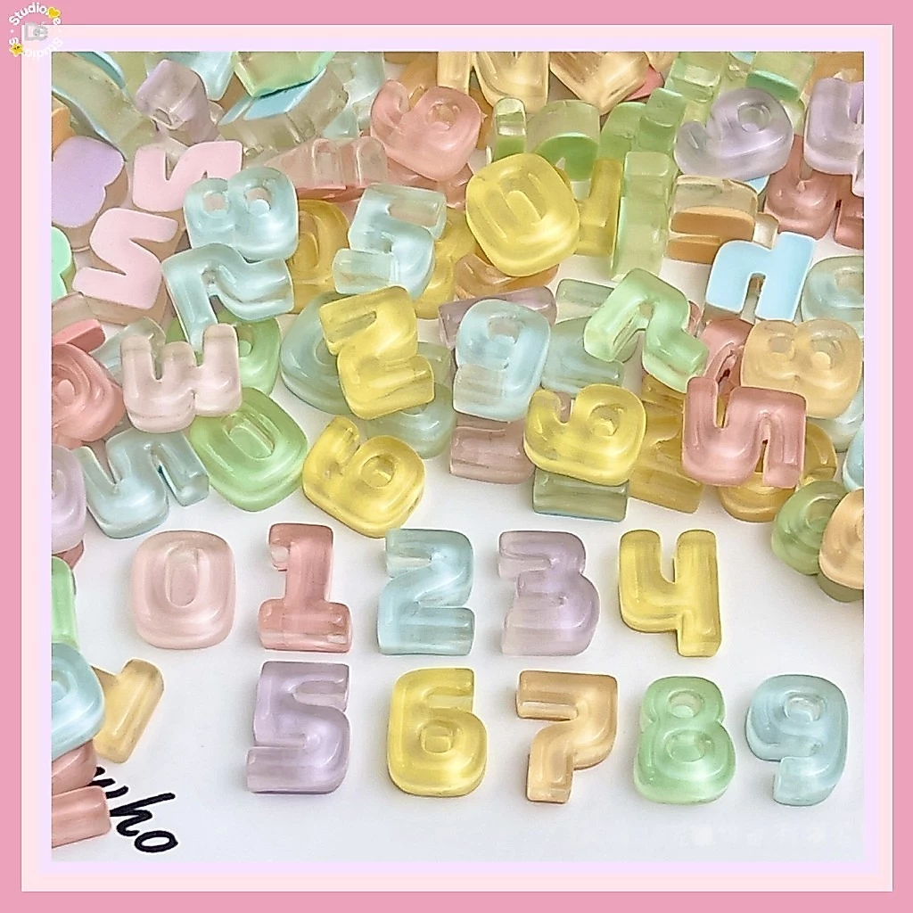 Charm Nhựa Chữ Số Mini Nhiều Màu Sắc Trang Trí Nón Bảo Hiểm, Ốp Lưng Điện Thoại Siêu Cute