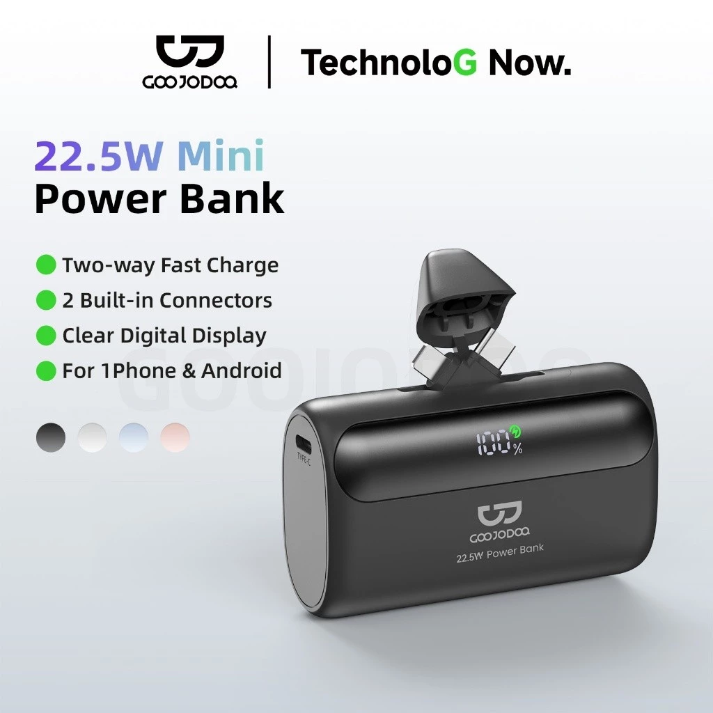 GOOJODOQ  10000mAh Powerbank 22,5W Sạc nhanh Mini di động cho màn hình LED Lightning Type C