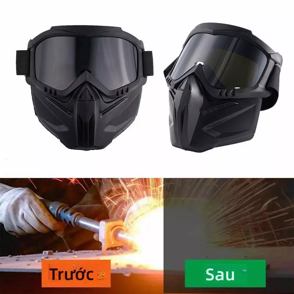 Máy hàn toàn mặt Chống bức xạ nhẹ Chống vỡ Mặt nạ hàn Mặt nạ bảo vệ hàn Tích hợp thoáng khí Cách nhiệt Bảo vệ mắt