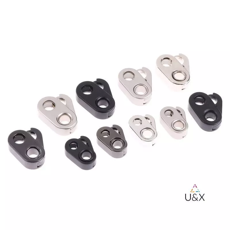 U & X Nút chặn lò xo hai lỗ Bule Pa gồm 10 chiếc Dây Los cho túi quần áo Bộ điều chỉnh dây nhựa bền để sử dụng thể thao MỚI