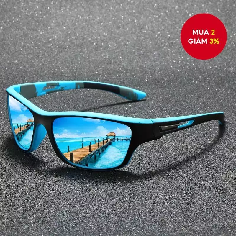 Kính râm thể thao quá khổ UV400 Ống kính tráng Đền rỗng Kính đi xe đạp Unisex