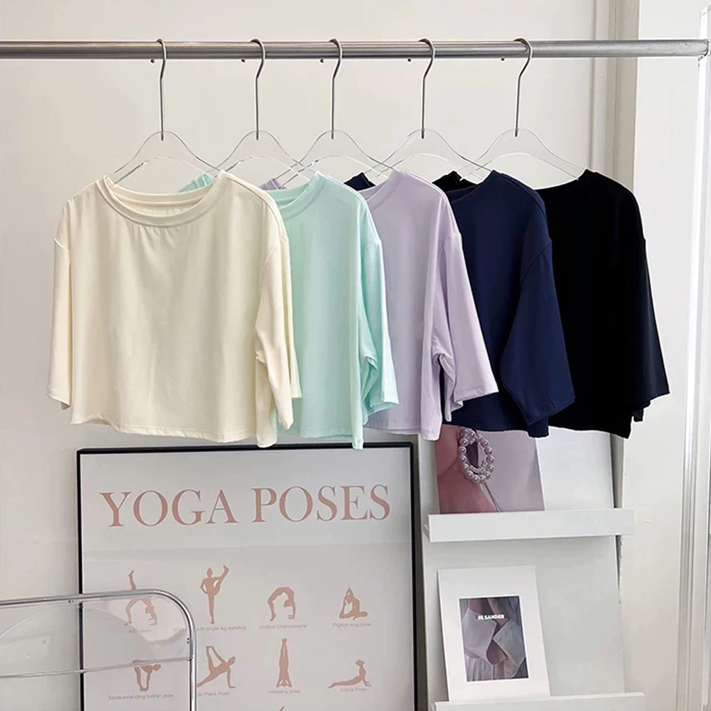 [YOGATRUTH] Áo thun thể thao dáng rộng dành cho nữ Áo thun thoáng khí thân thiện với da Tập thể dục
