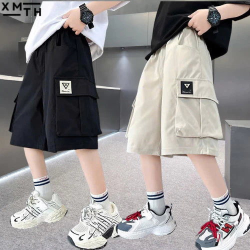Quần đùi kaki túi hộp trẻ em nam 6-14 tuổi, quần short lửng bé trai size 18-52kg form rộng mặc đi học đi chơi đẹp mẫu R