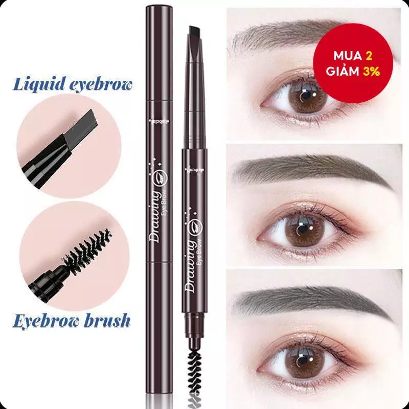 Bút chì kẻ mày chống nước 2 trong 1 - Chống mồ hôi, Sắc thái tự nhiên, Đã xác định & Lâu trôi, Trang điểm